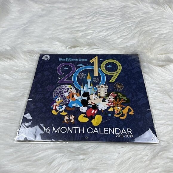 NEW Walt Disney World 2018-2019 16 Month Photo Wall Calendar Collectible Mickey - Picture 1 of 10